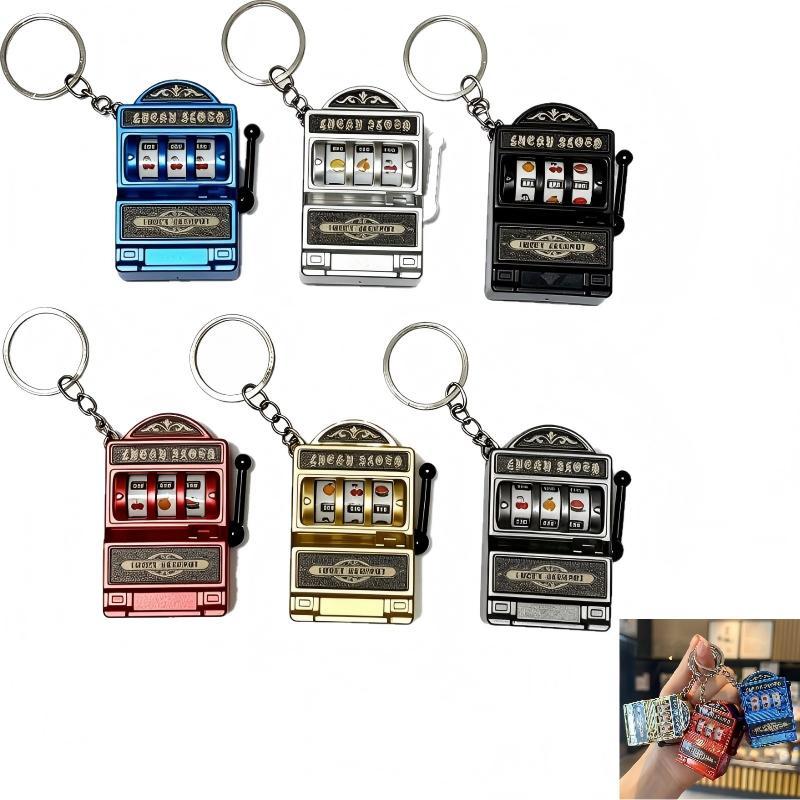 Arcade Game Jackpot - 【F】Mini-Spielautomat-Schlüsselanhänger, kreatives Arcade-Taschen-Frucht-Glücksspiel-Gadget, Antistress-Spielzeug, lustige Spiele,